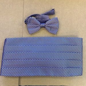 Light Purple Geometric Cummerbund and Bow Tie
